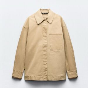 Zara STRIPED CUFF OVERSHIRT